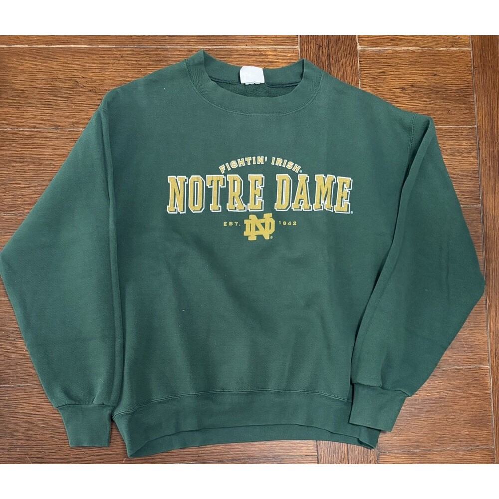 Vintage Notre Dame Fighting Irish Men’s Size M Lee Sport Green Crewneck Sweater